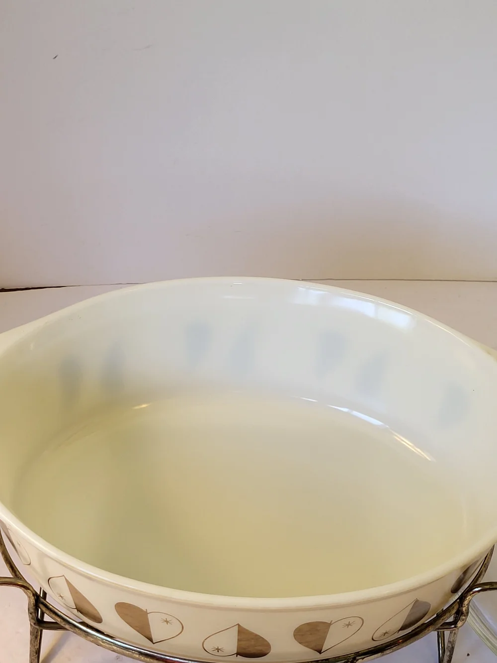 Vintage PYREX Golden Hearts Chafing Casserole W/ Lid Limited Edition